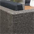 Afuera Living Outdoor 4 Pc Mixed Black Club Chair Set w/ Firepit