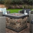 Afuera Living Outdoor 4 Pc Mixed Black Club Chair Set w/ Firepit