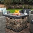 Afuera Living Outdoor 4 Pc Mixed Black Club Chair Set w/ Firepit