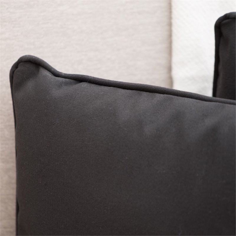 Afuera Living Outdoor Water Resistant Pillow in Black (Set of 3)