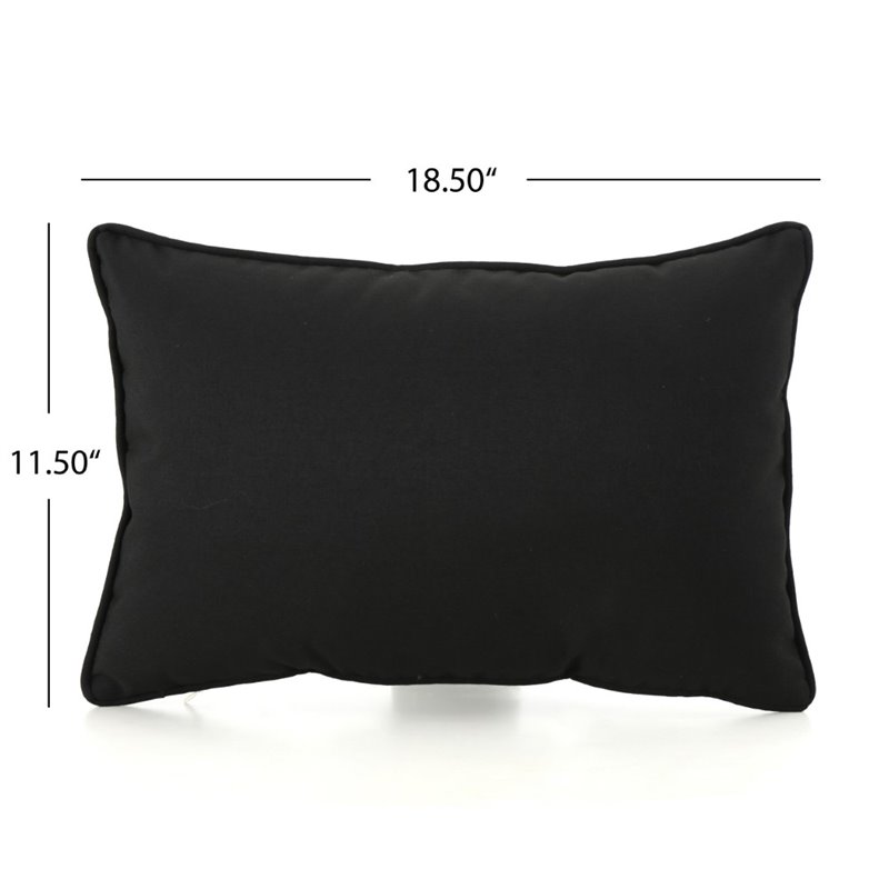 Afuera Living Outdoor Water Resistant Pillow in Black (Set of 3)