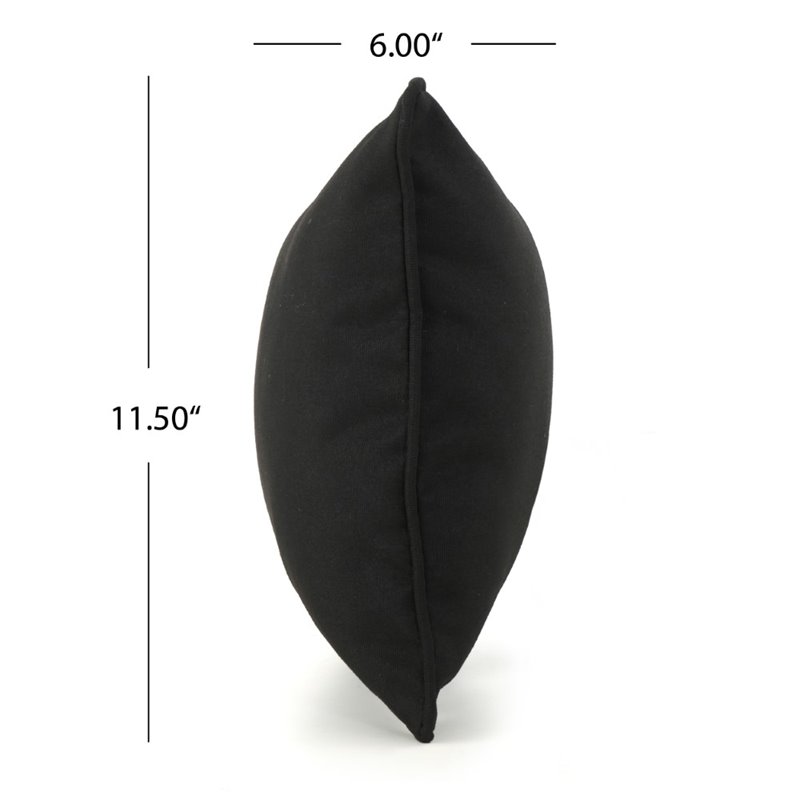Afuera Living Outdoor Water Resistant Pillow in Black (Set of 3)