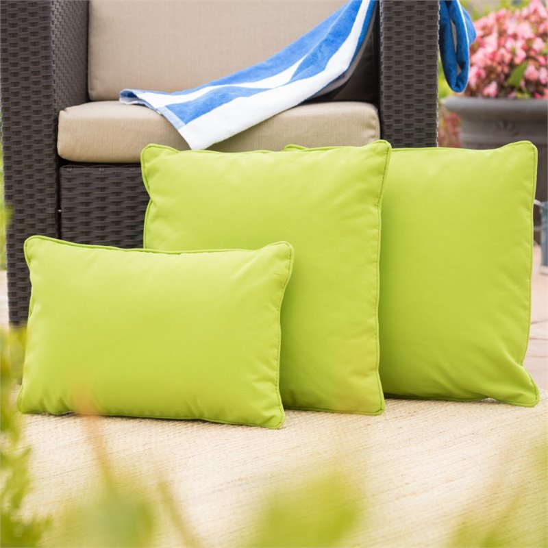 Afuera Living Outdoor Water Resistant Pillow in Green (Set of 3)