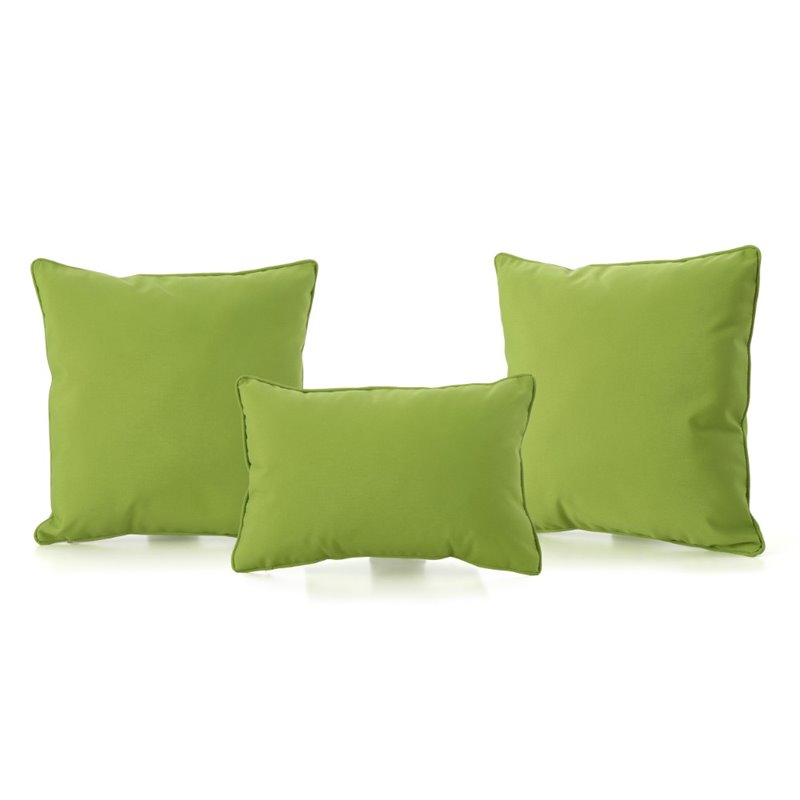 Afuera Living Outdoor Water Resistant Pillow in Green (Set of 3)