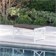 Afuera Living Contemporary Outdoor Acacia Wood Coffee Table in Brown/White