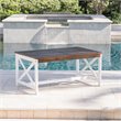 Afuera Living Contemporary Outdoor Acacia Wood Coffee Table in Brown/White