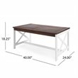 Afuera Living Contemporary Outdoor Acacia Wood Coffee Table in Brown/White