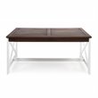 Afuera Living Contemporary Outdoor Acacia Wood Coffee Table in Brown/White