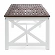 Afuera Living Contemporary Outdoor Acacia Wood Coffee Table in Brown/White
