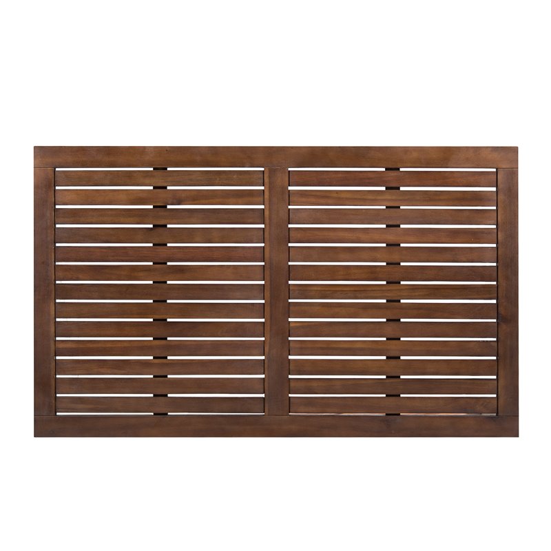 Afuera Living Contemporary Outdoor Acacia Wood Coffee Table in Brown/White