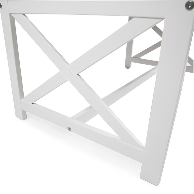 Afuera Living Contemporary Outdoor Acacia Wood Coffee Table in Brown/White