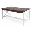 Afuera Living Contemporary Outdoor Acacia Wood Coffee Table in Brown/White