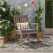 Afuera Living Modern / Contemporary Outdoor Acacia Wood Rocking Chair in Gray