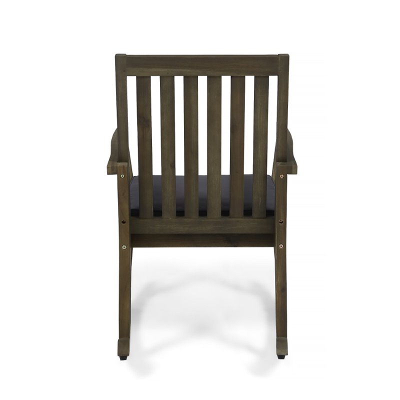 Afuera Living Modern / Contemporary Outdoor Acacia Wood Rocking Chair in Gray