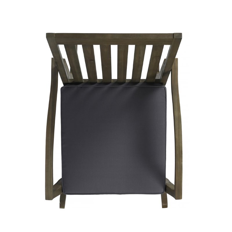 Afuera Living Modern / Contemporary Outdoor Acacia Wood Rocking Chair in Gray