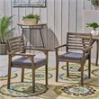 Afuera Living Outdoor Acacia Wood Dining Chair in Dark Gray (Set of 2)