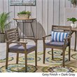 Afuera Living Outdoor Acacia Wood Dining Chair in Dark Gray (Set of 2)