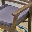 Afuera Living Outdoor Acacia Wood Dining Chair in Dark Gray (Set of 2)