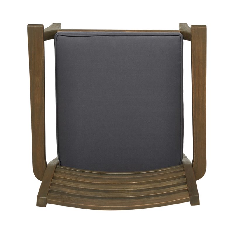 Afuera Living Outdoor Acacia Wood Dining Chair in Dark Gray (Set of 2)