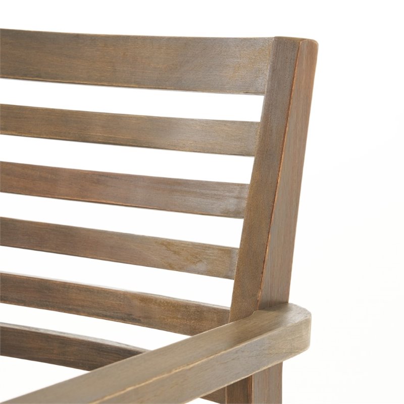 Afuera Living Outdoor Acacia Wood Dining Chair in Dark Gray (Set of 2)