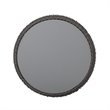Afuera Living Outdoor Tempered Glass Top Wicker Side Table in Gray