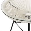 Afuera Living Outdoor Tempered Glass Top Faux Rattan Side Table in White