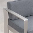 Afuera Living 3 Piece Outdoor Wicker Top Conversation Set in Silver