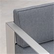 Afuera Living 3 Piece Outdoor Wicker Top Conversation Set in Silver