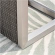 Afuera Living 3 Piece Outdoor Wicker Top Conversation Set in Silver