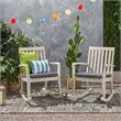 Afuera Living Outdoor Acacia Wood Rocking Chair in Light Gray (Set of 2)