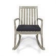 Afuera Living Outdoor Acacia Wood Rocking Chair in Light Gray (Set of 2)