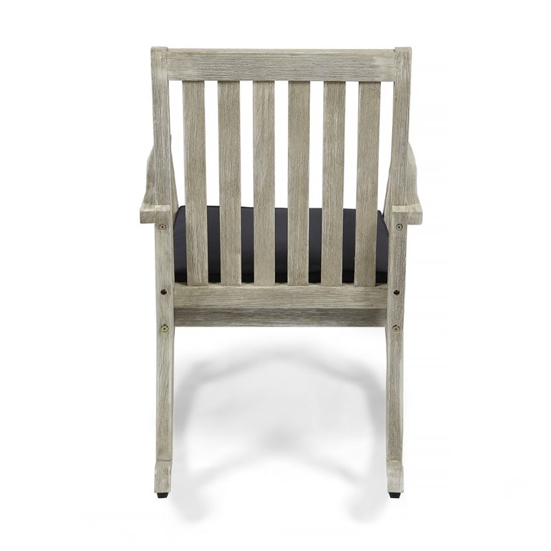 Afuera Living Outdoor Acacia Wood Rocking Chair in Light Gray (Set of 2)