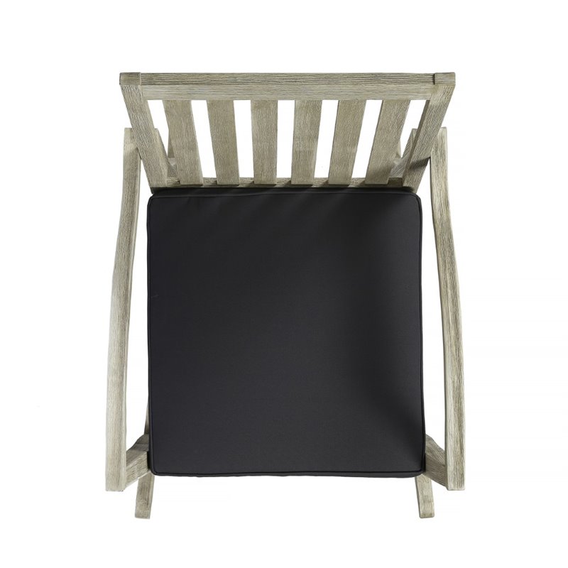 Afuera Living Outdoor Acacia Wood Rocking Chair in Light Gray (Set of 2)