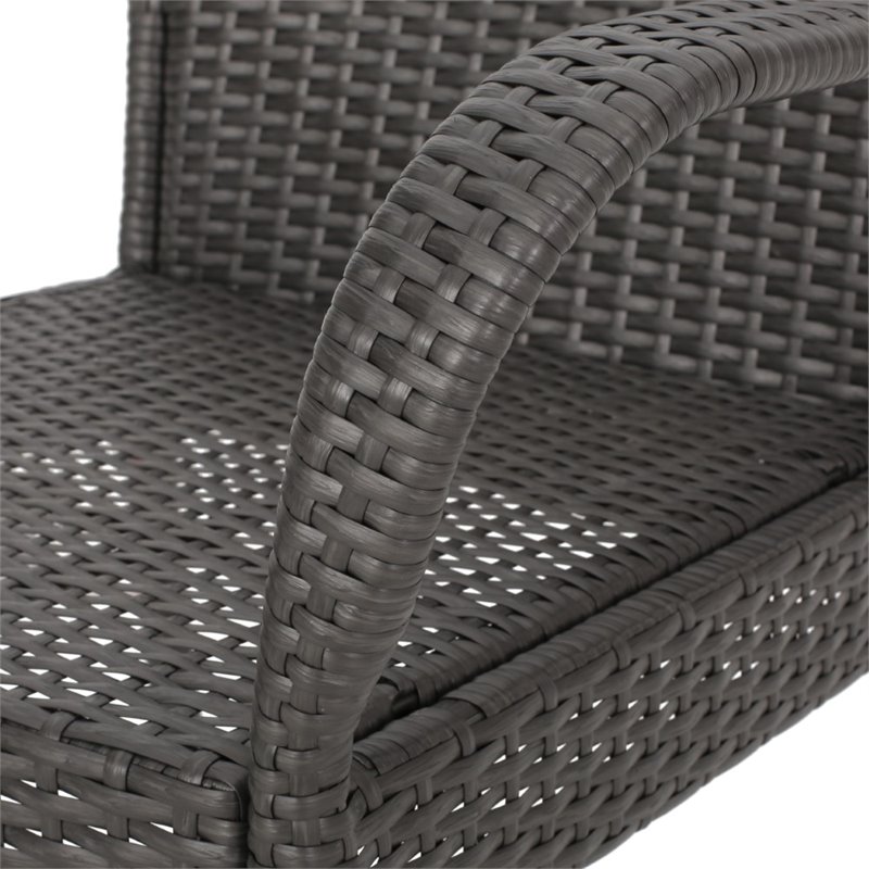 Afuera Living Outdoor Wicker Dining Chair in Gray (Set of 2)