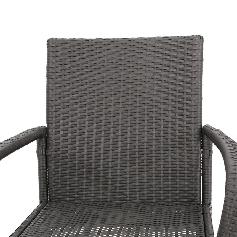 Afuera Living Outdoor Wicker Dining Chair in Gray (Set of 2)