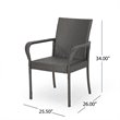 Afuera Living Outdoor Wicker Dining Chair in Gray (Set of 2)