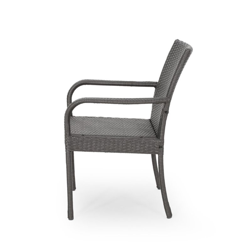 Afuera Living Outdoor Wicker Dining Chair in Gray (Set of 2)