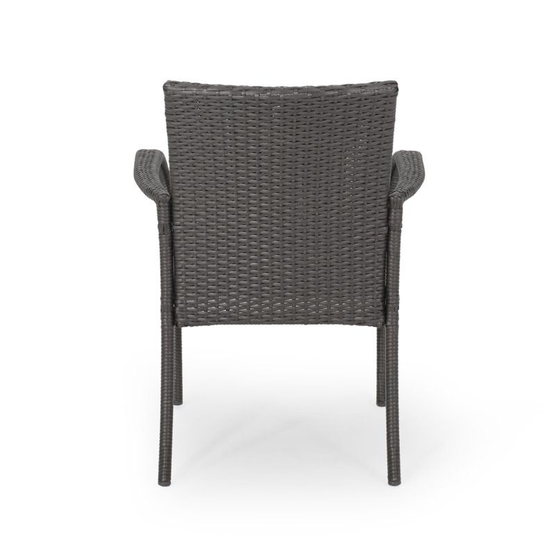 Afuera Living Outdoor Wicker Dining Chair in Gray (Set of 2)