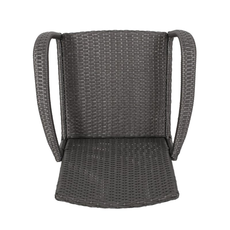 Afuera Living Outdoor Wicker Dining Chair in Gray (Set of 2)