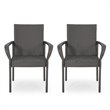 Afuera Living Outdoor Wicker Dining Chair in Gray (Set of 2)