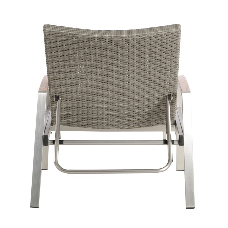 Afuera Living Outdoor Wicker and Aluminum Chaise Lounge Gray