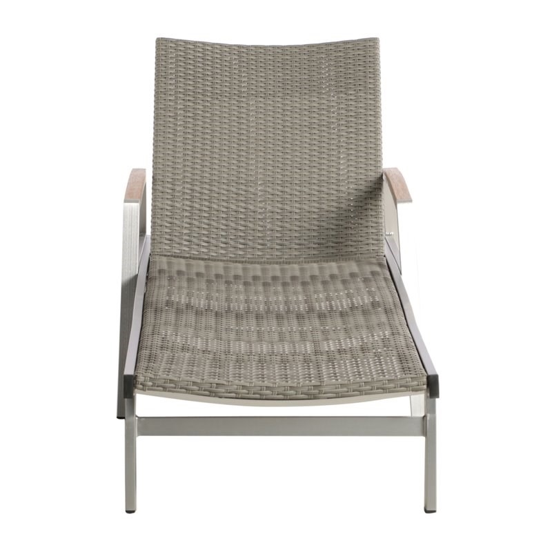 Afuera Living Outdoor Wicker and Aluminum Chaise Lounge Gray