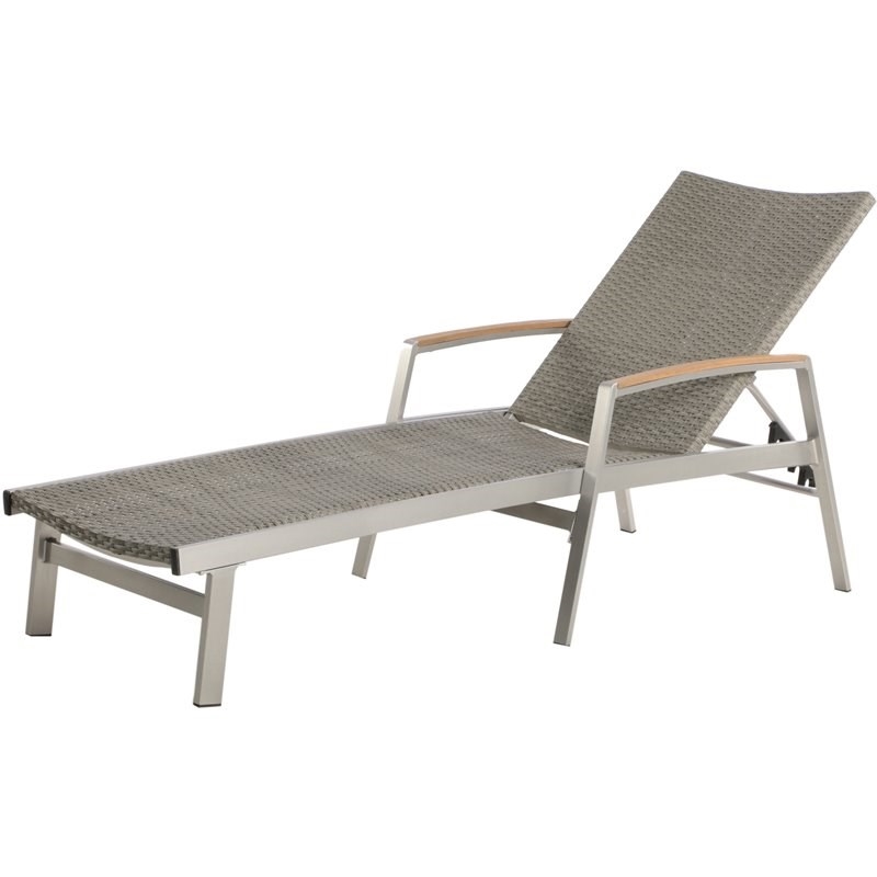 Afuera Living Outdoor Wicker and Aluminum Chaise Lounge Gray