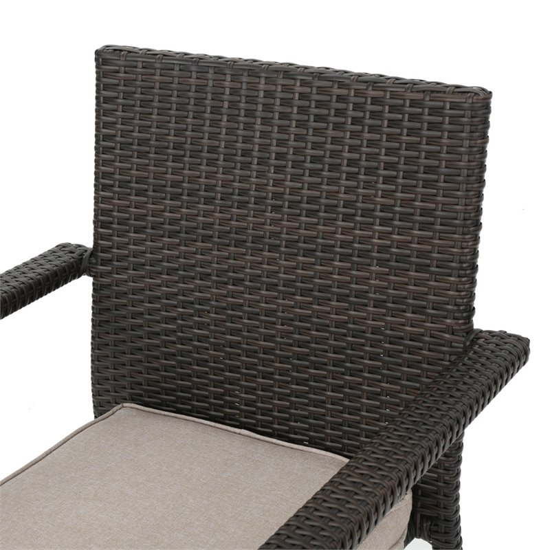 Afuera Living 5 Piece Outdoor Wicker Dining Set in Multibrown