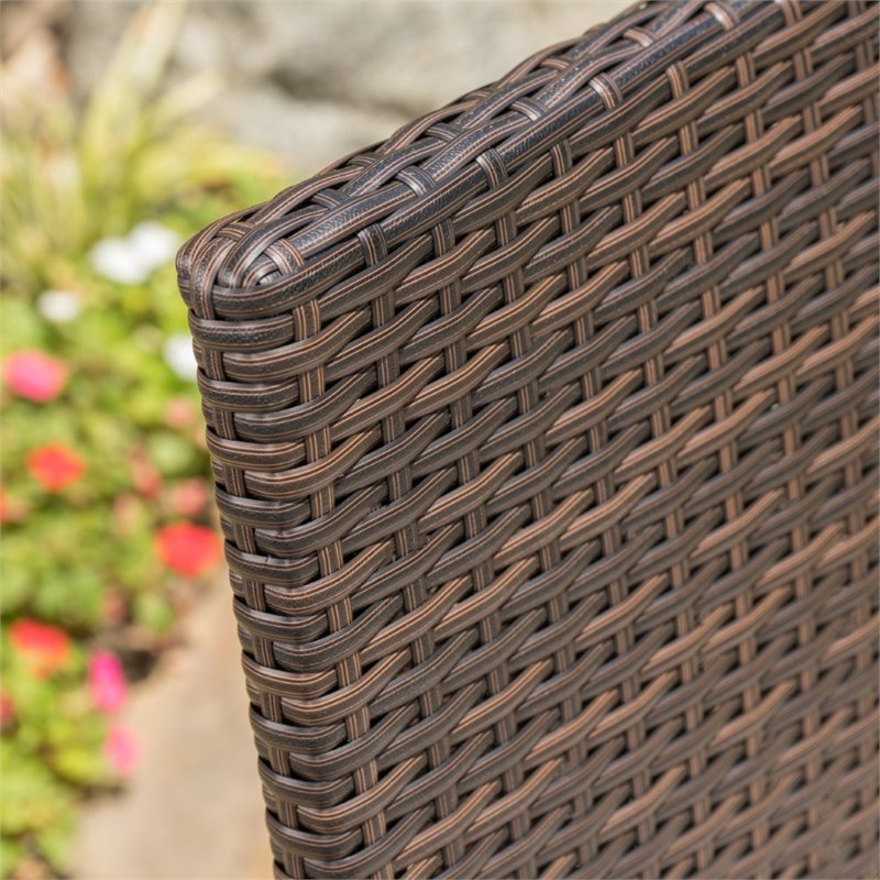 Afuera Living 5 Piece Outdoor Wicker Dining Set in Multibrown