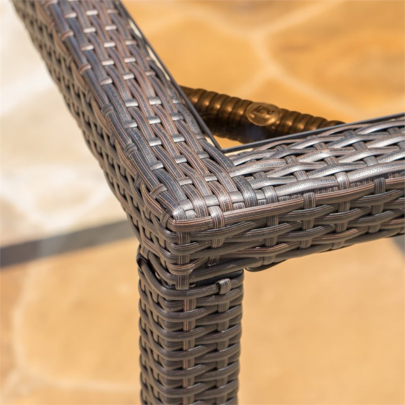 Afuera Living 5 Piece Outdoor Wicker Dining Set in Multibrown