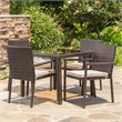 Afuera Living 5 Piece Outdoor Wicker Dining Set in Multibrown