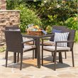 Afuera Living 5 Piece Outdoor Wicker Dining Set in Multibrown