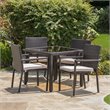 Afuera Living 5 Piece Outdoor Wicker Dining Set in Multibrown