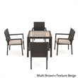 Afuera Living 5 Piece Outdoor Wicker Dining Set in Multibrown